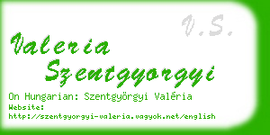 valeria szentgyorgyi business card